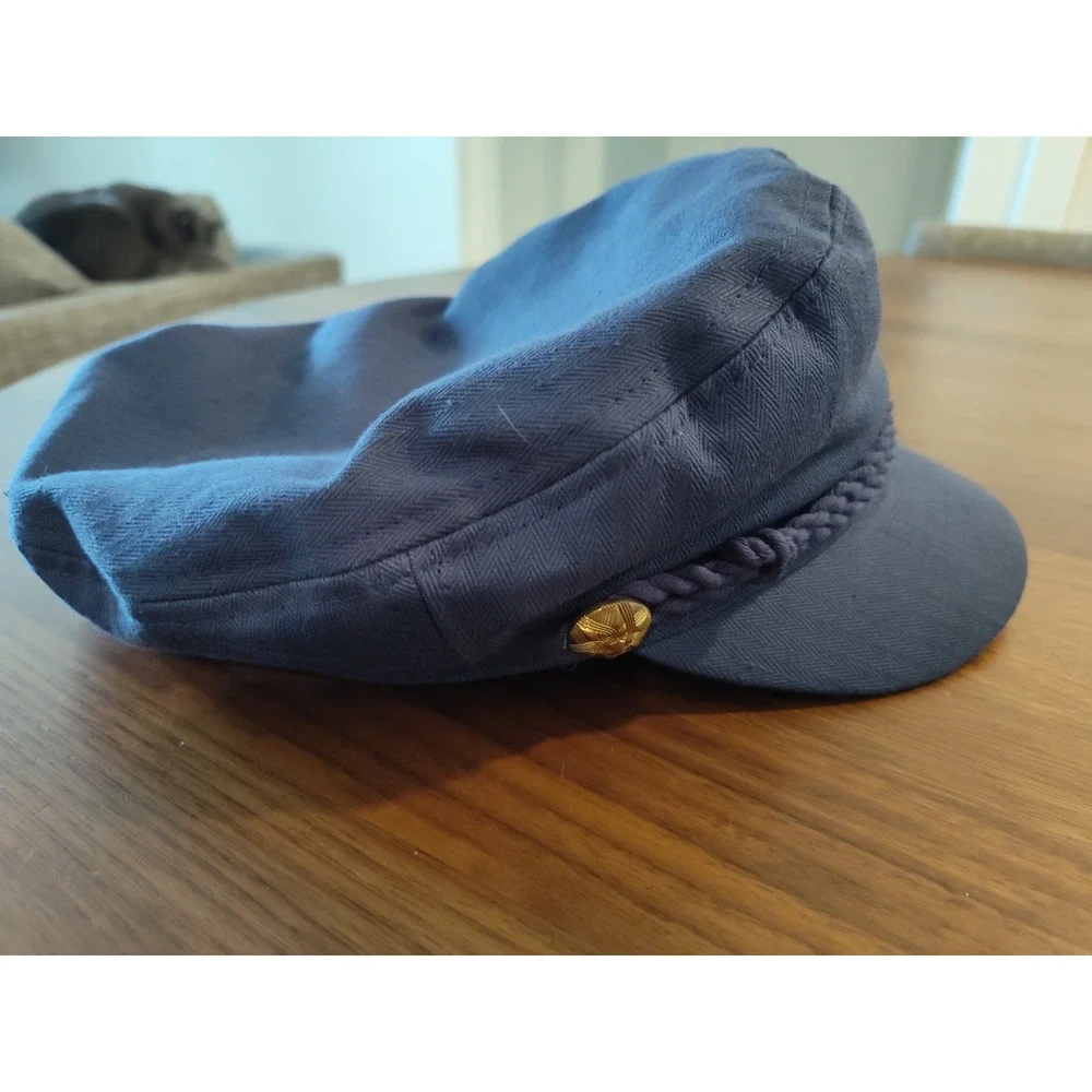 Epoch Hats Company Blue Herringbone Greek Fisherman Fiddler Cap Hat CD2790